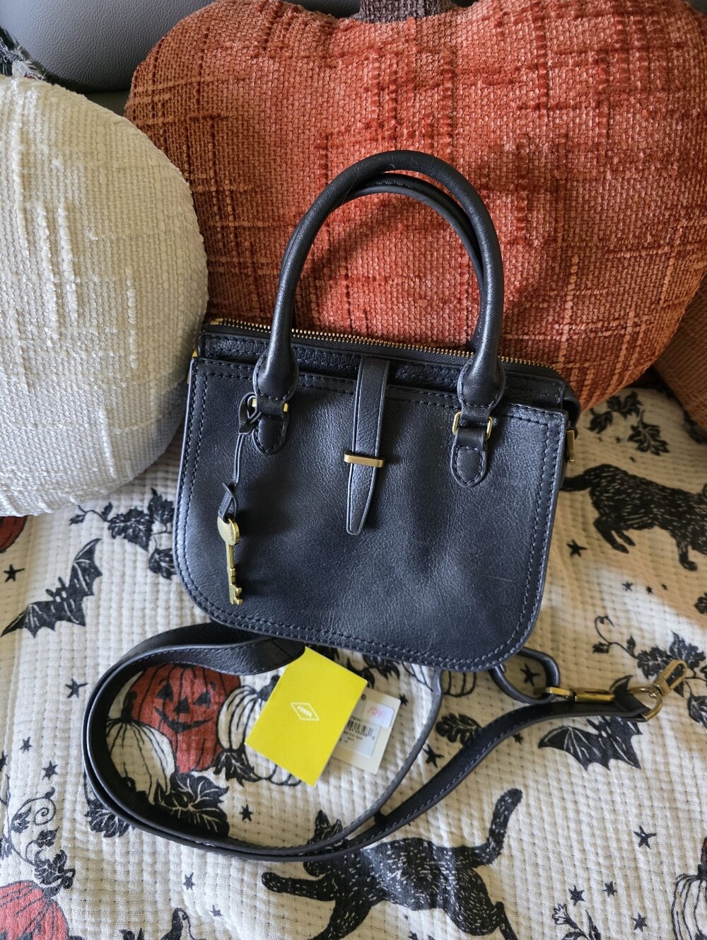 Fossil Ryder Mini Satchel Black Leather